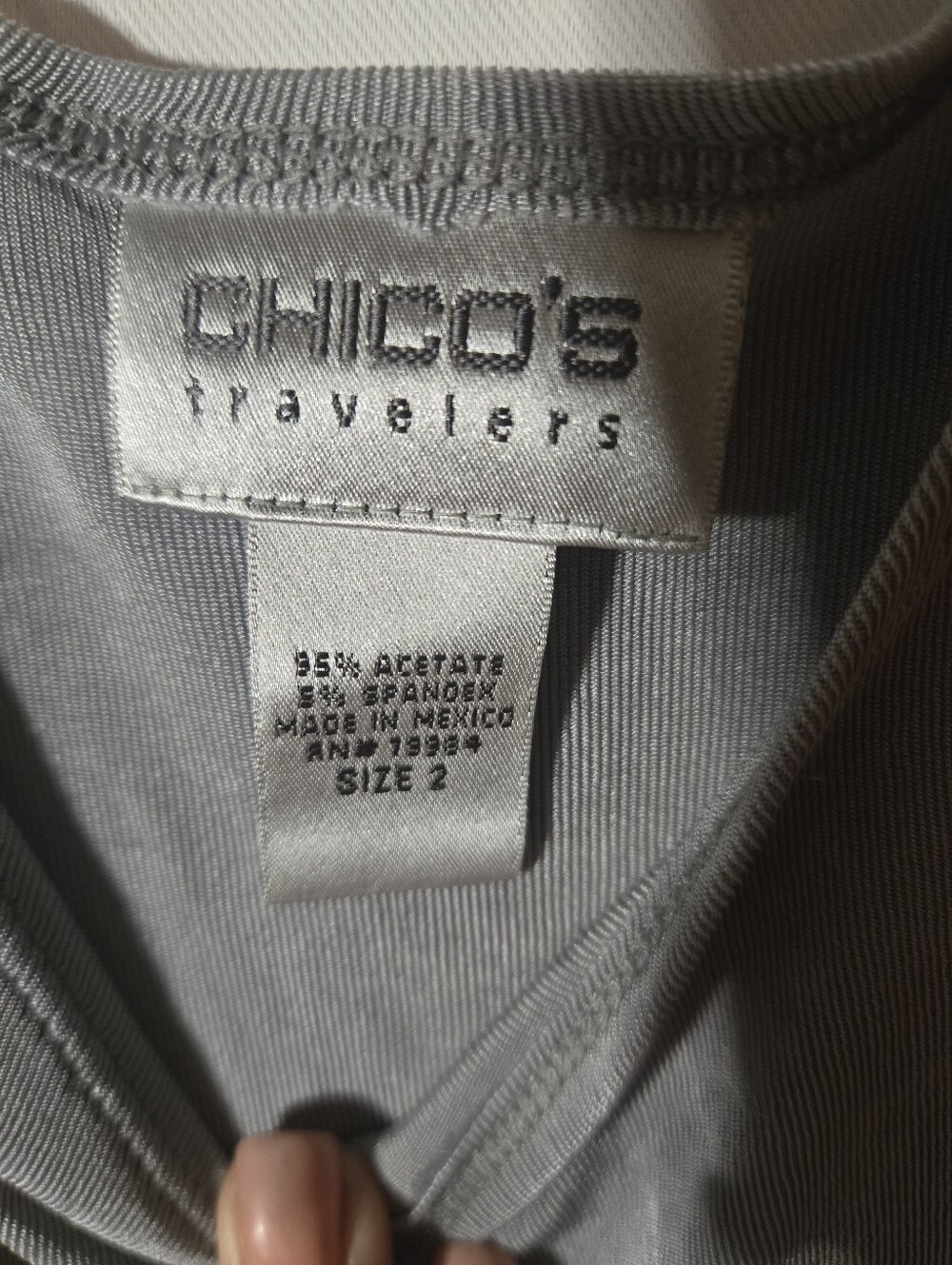 Chico's Light Gray Ribbed Tank Top - Picture 2 of 4